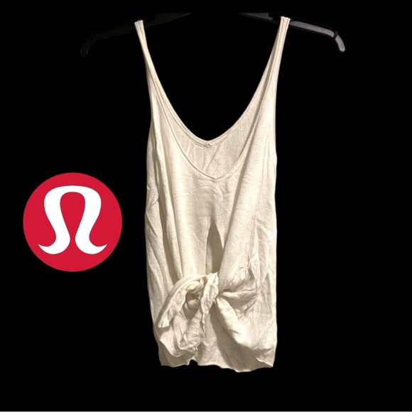 Lululemon Tank Top It’s A Tie Tank White Knit - Picture 1 of 5